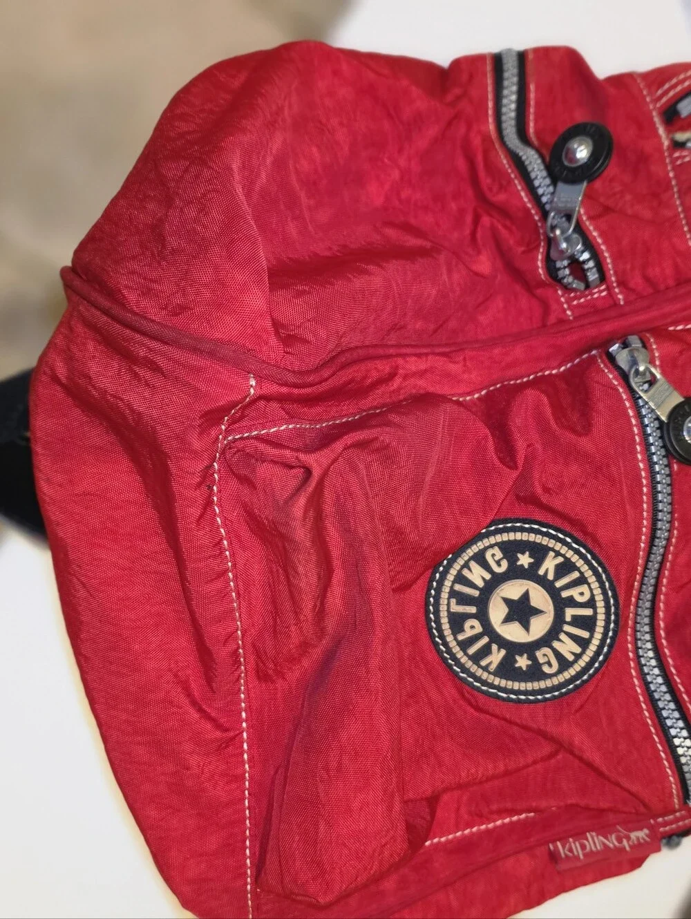 KIPLING Vintage Red Backpack, Very Good Pre-owned Condition!